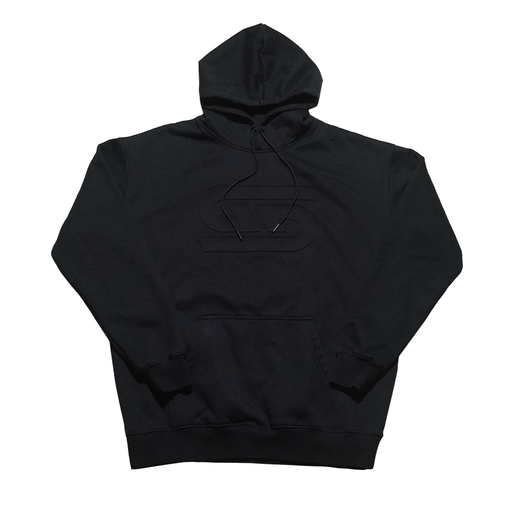Black Embossed Hoodie